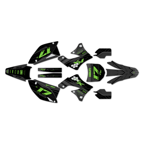 kawasaki kx450f graphics kit 2009-2011 axis series green-shift