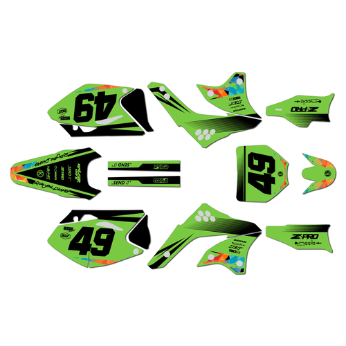 kawasaki kx450f graphics kit 2006-2008 blaze series green