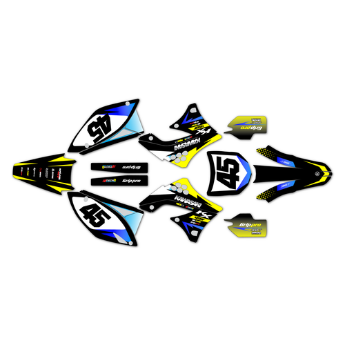 kawasaki kx450f graphics kit 2009-2011 division series yellow