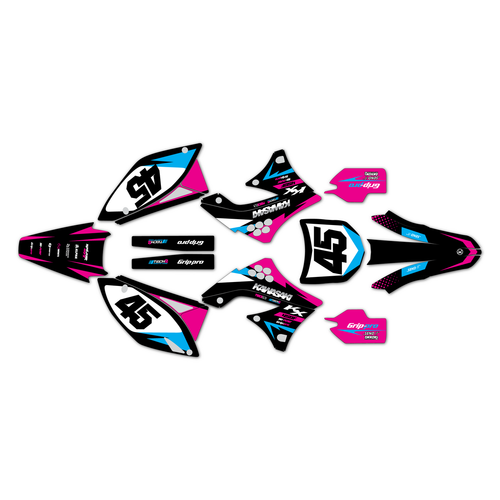 kawasaki kx450f graphics kit 2009-2011 division series magenta