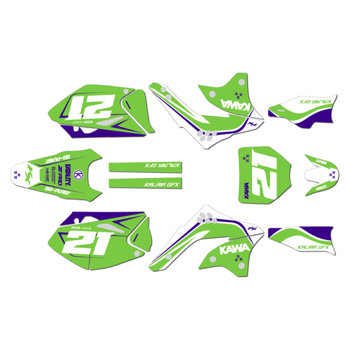 kawasaki kx450f graphics kit 2006-2008 flow series purple