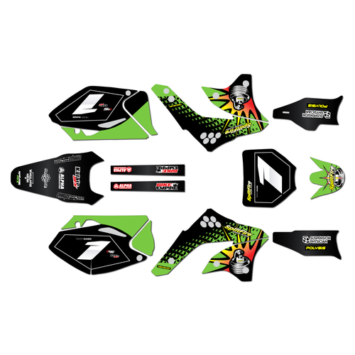 kawasaki kx450f graphics kit 2006-2008 lancaster series green
