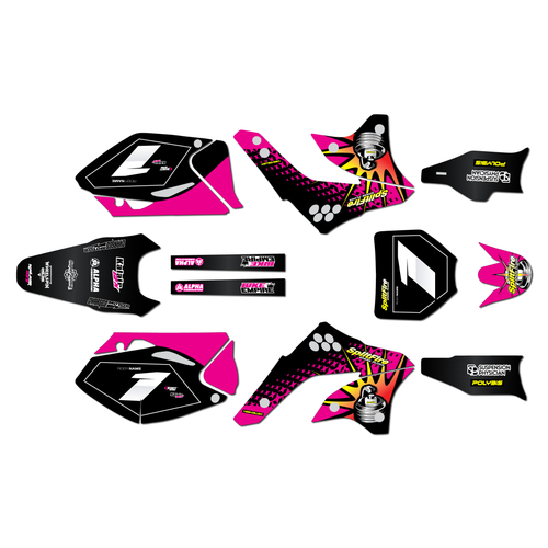 kawasaki kx450f graphics kit 2006-2008 lancaster series magenta
