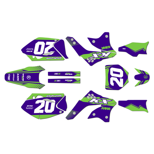kawasaki kx450f graphics kit 2006-2008 spear series purple