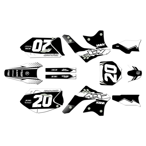 kawasaki kx450f graphics kit 2006-2008 spear series white