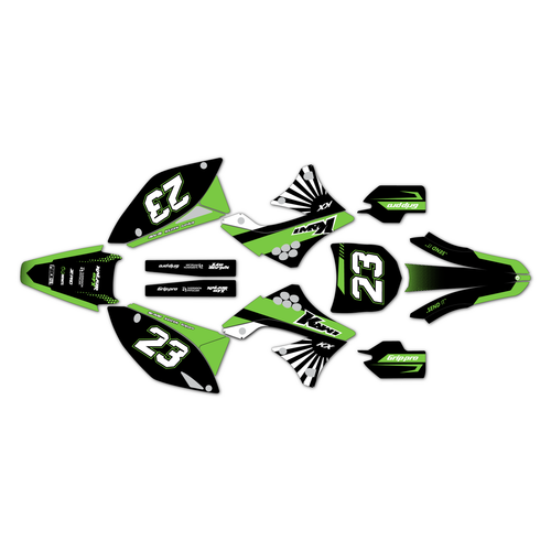 kawasaki kx450f graphics kit 2009-2011 fh series green