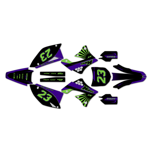 kawasaki kx450f graphics kit 2009-2011 fh series purple