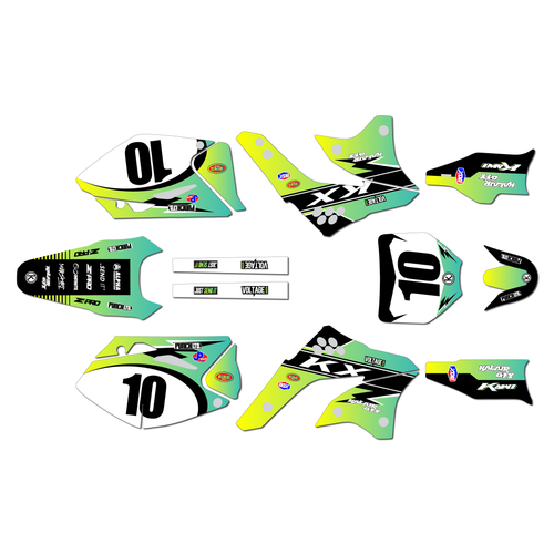 kawasaki kx450f graphics kit 2006-2008 speed series lime