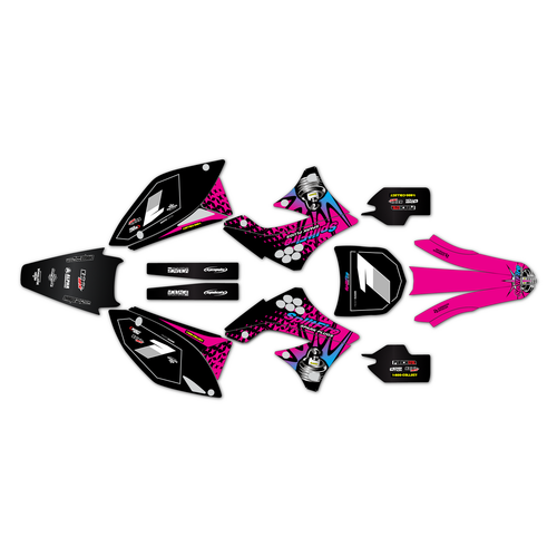 kawasaki kx450f graphics kit 2009-2011 lancaster series pink