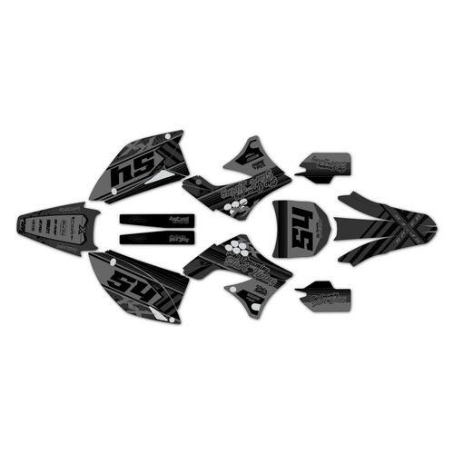 kawasaki kx450f graphics kit 2009-2011 split series smoke