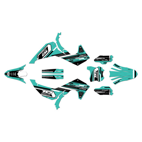 kawasaki kx450sr graphics kit 2024-2026 warrior series teal