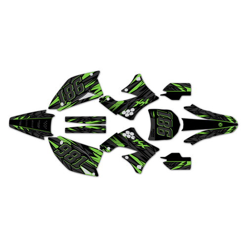 kawasaki kx450f graphics kit 2009-2011 twitch series green