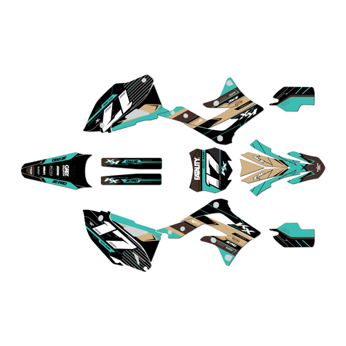 kawasaki kx450f graphics kit 2013-2015 axis series teal