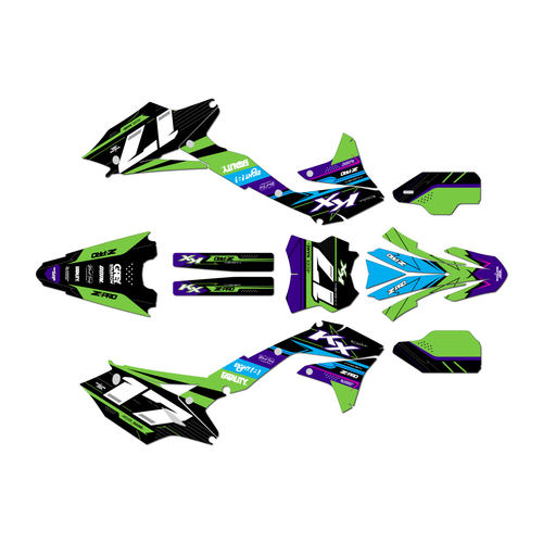kawasaki kx450f graphics kit 2016-2018 axis series green