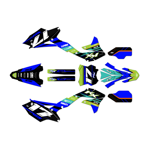 kawasaki kx450f graphics kit 2016-2018 axis series blue