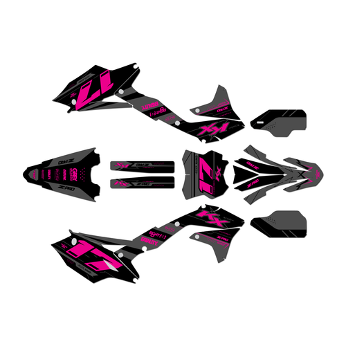 kawasaki kx450f graphics kit 2016-2018 axis series magenta-shift