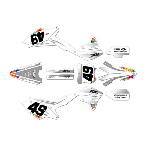 kawasaki kx450f graphics kit 2016-2018 blaze series white