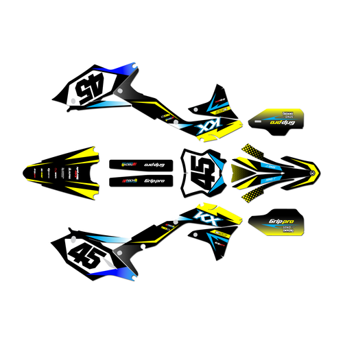 kawasaki kx450f graphics kit 2016-2018 division series yellow
