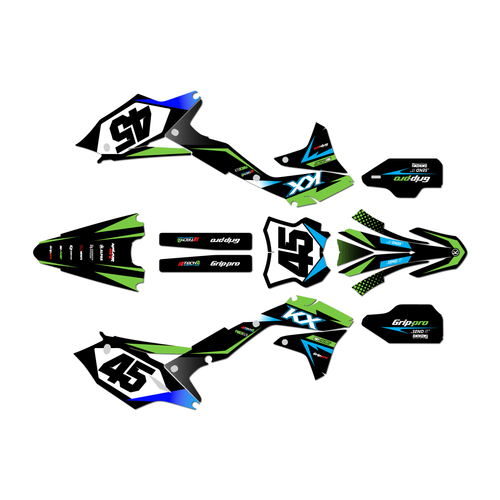 kawasaki kx450f graphics kit 2016-2018 division series green