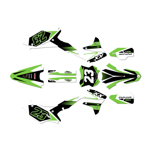 kawasaki kx450f graphics kit 2016-2018 evader series green