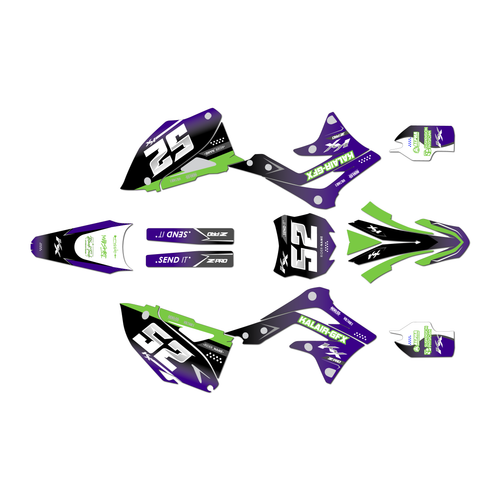 kawasaki kx450f graphics kit 2013-2015 ominous series purple