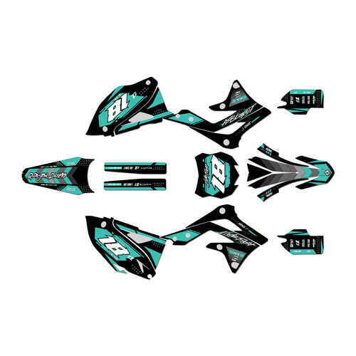 kawasaki kx450f graphics kit 2012 rebel series teal