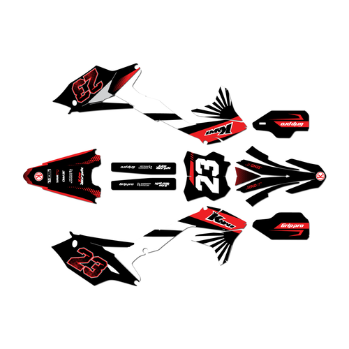 kawasaki kx450f graphics kit 2016-2018 fh series red