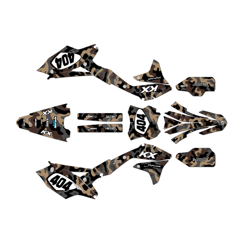 kawasaki kx450f graphics kit 2016-2018 invasion series tan