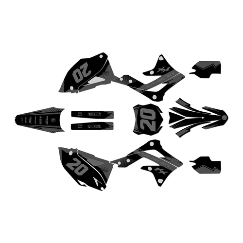 kawasaki kx450f graphics kit 2013-2015 spear series smoke