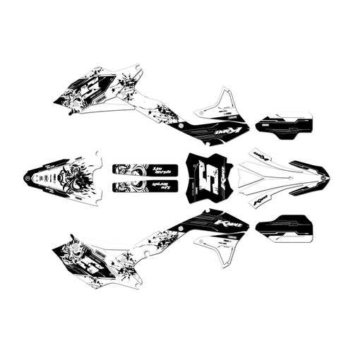 kawasaki kx450f graphics kit 2016-2018 night-city series white