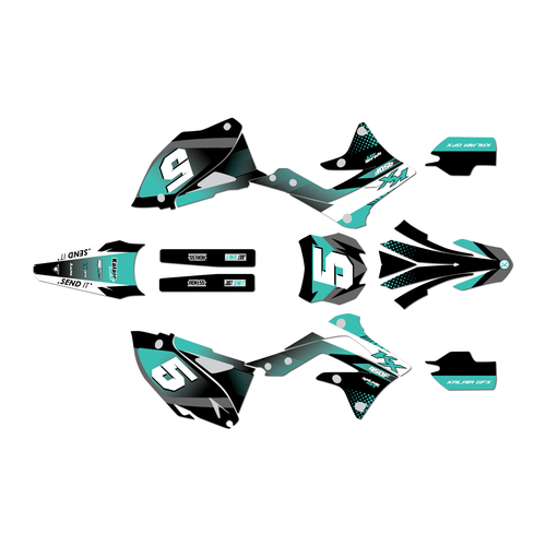 kawasaki kx450f graphics kit 2012 turbo series teal