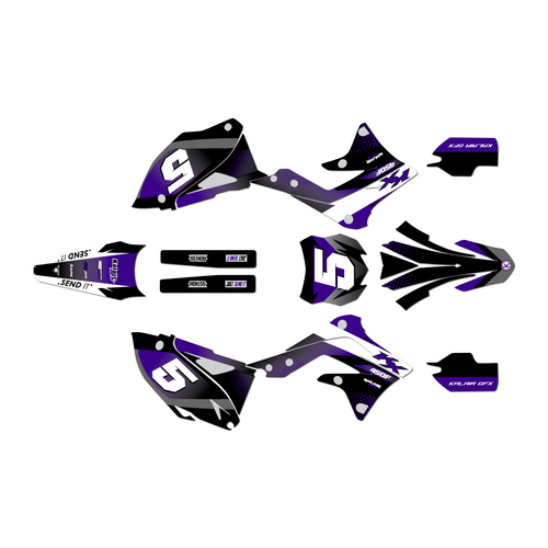 kawasaki kx450f graphics kit 2013-2015 turbo series purple