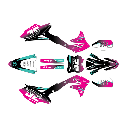 kawasaki kx450f graphics kit 2016-2018 ominous series magenta