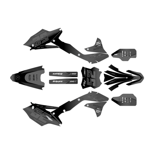 kawasaki kx450f graphics kit 2016-2018 ominous series smoke