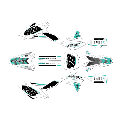 kawasaki kx450f graphics kit 2016-2018 rebel series teal-shift