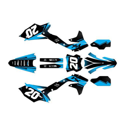 kawasaki kx450f graphics kit 2016-2018 spear series cyan