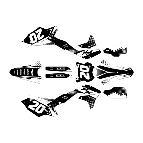 kawasaki kx450f graphics kit 2016-2018 spear series white