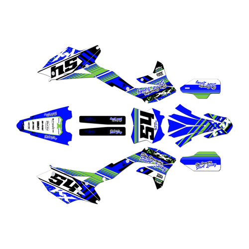 kawasaki kx450f graphics kit 2016-2018 split series blue