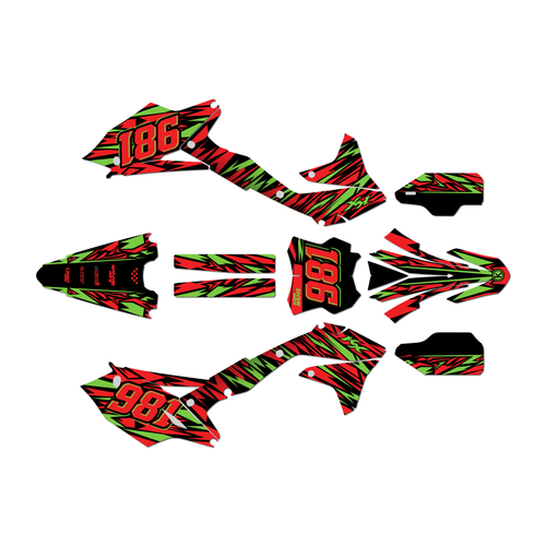 kawasaki kx450f graphics kit 2016-2018 twitch series red