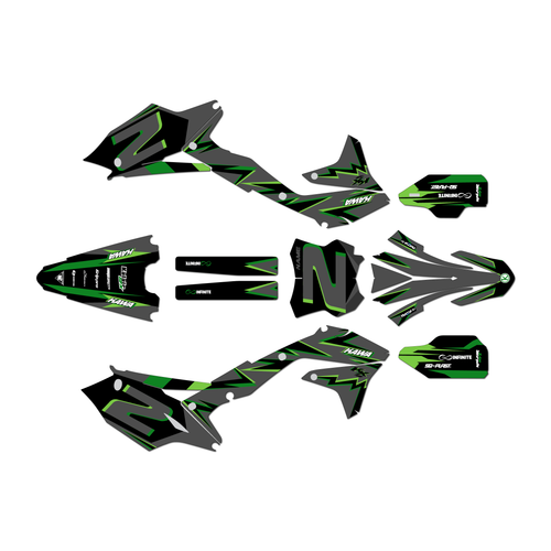 kawasaki kx450f graphics kit 2016-2018 vision series green