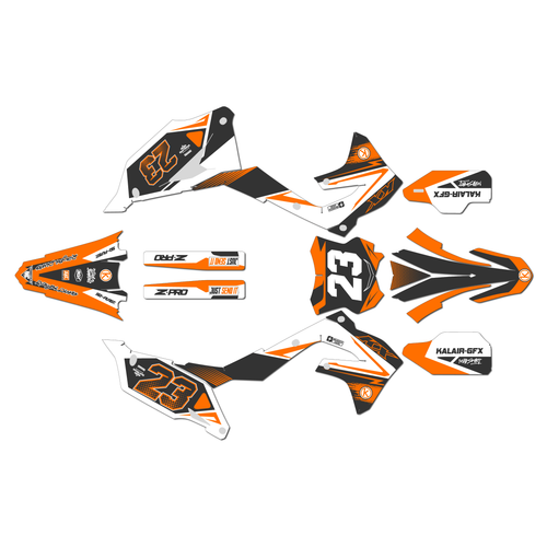kawasaki kx450sr graphics kit 2022-2023 evader series orange