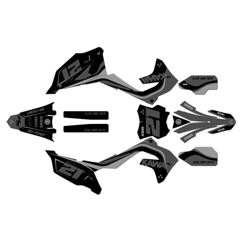 kawasaki kx450sr graphics kit 2022-2023 flow series gray