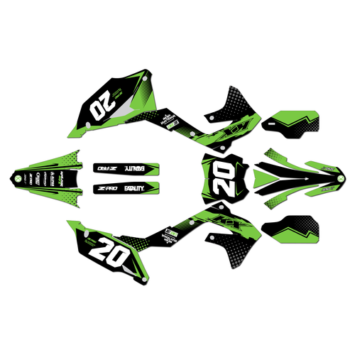 kawasaki kx450sr graphics kit 2022-2023 spear series green