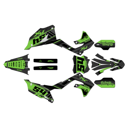 kawasaki kx450sr graphics kit 2022-2023 split series green-shift