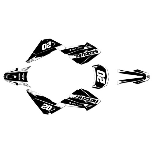 suzuki dr200-s graphics kit all years spear series white