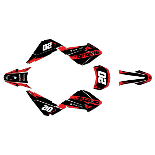 suzuki dr200-s graphics kit all years spear series red