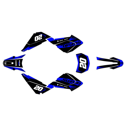 suzuki dr200-s graphics kit all years spear series blue