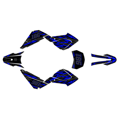 suzuki dr200-s graphics kit all years twitch series blue