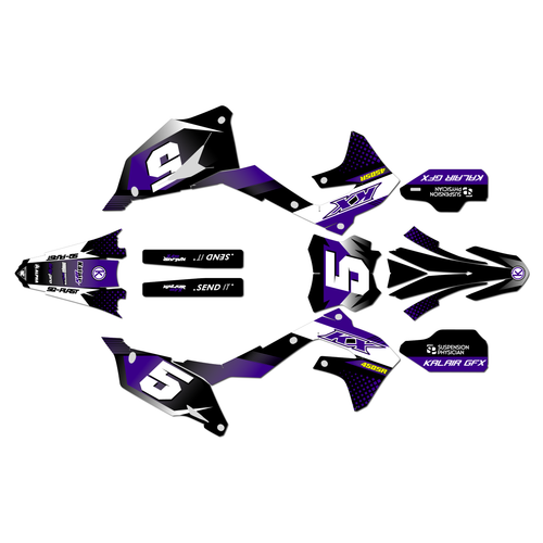 kawasaki kx450sr graphics kit 2022-2023 turbo series purple