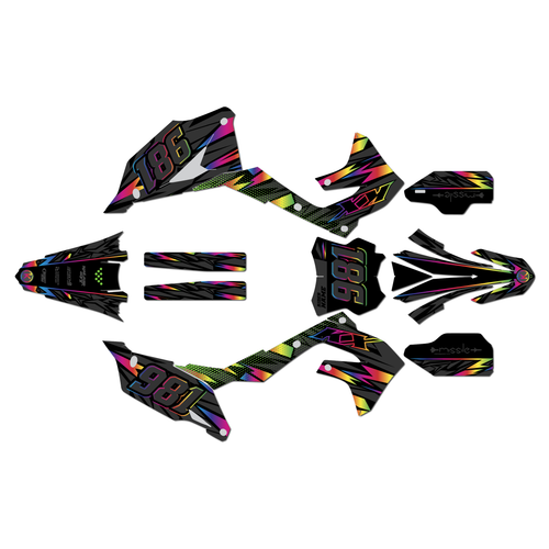 kawasaki kx450sr graphics kit 2022-2023 twitch series rainbow